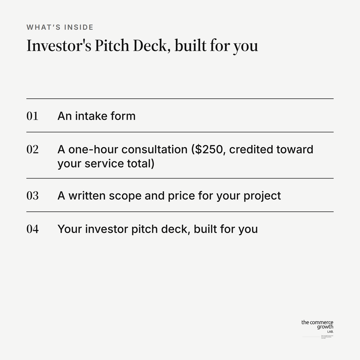 Investor's Pitch Deck, built for you