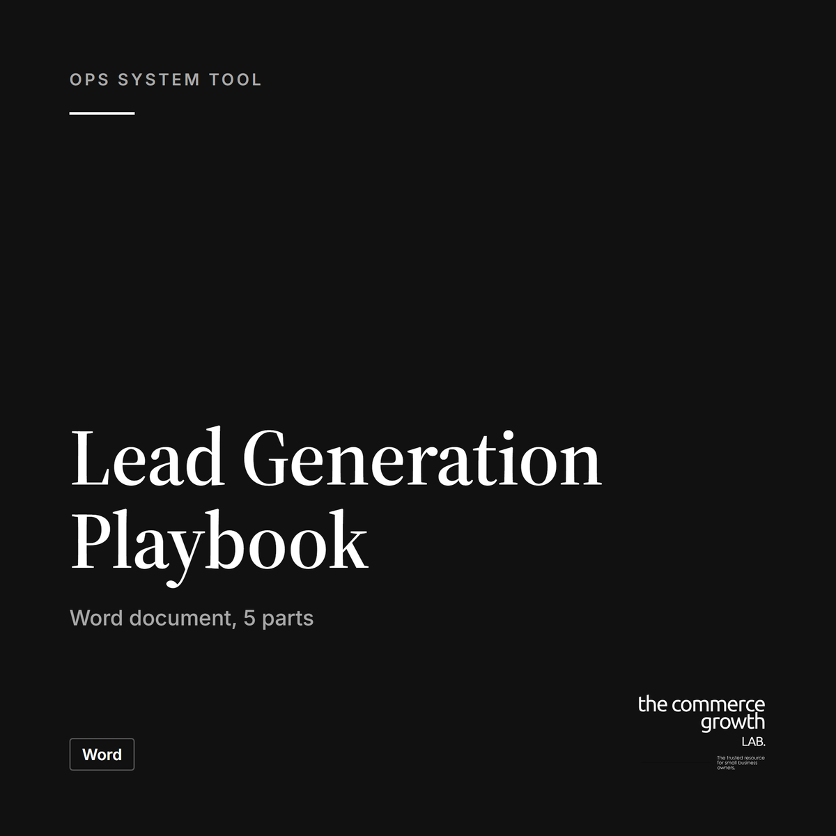 Lead Generation Playbook