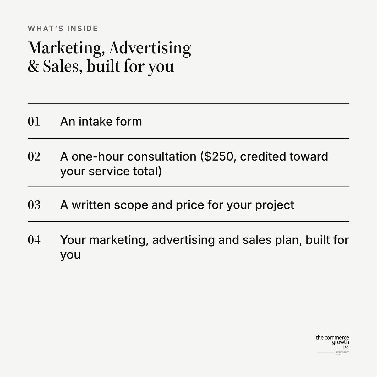 Marketing, Advertising & Sales, built for you