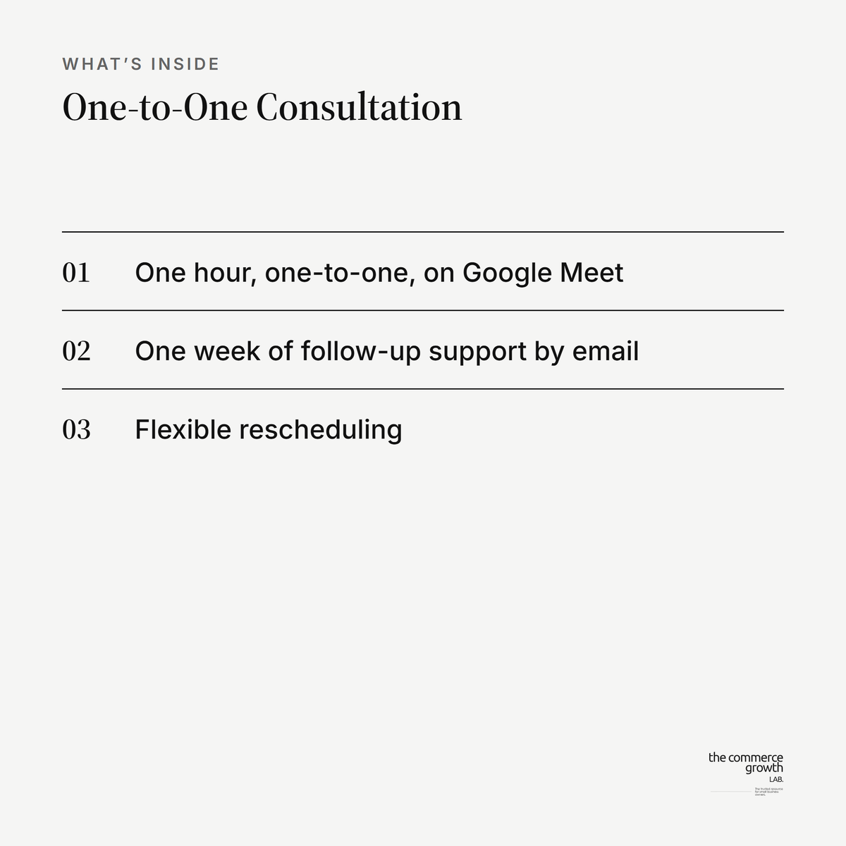 One-to-One Consultation