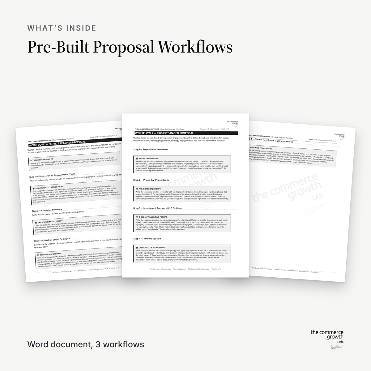 Pre-Built Proposal Workflows