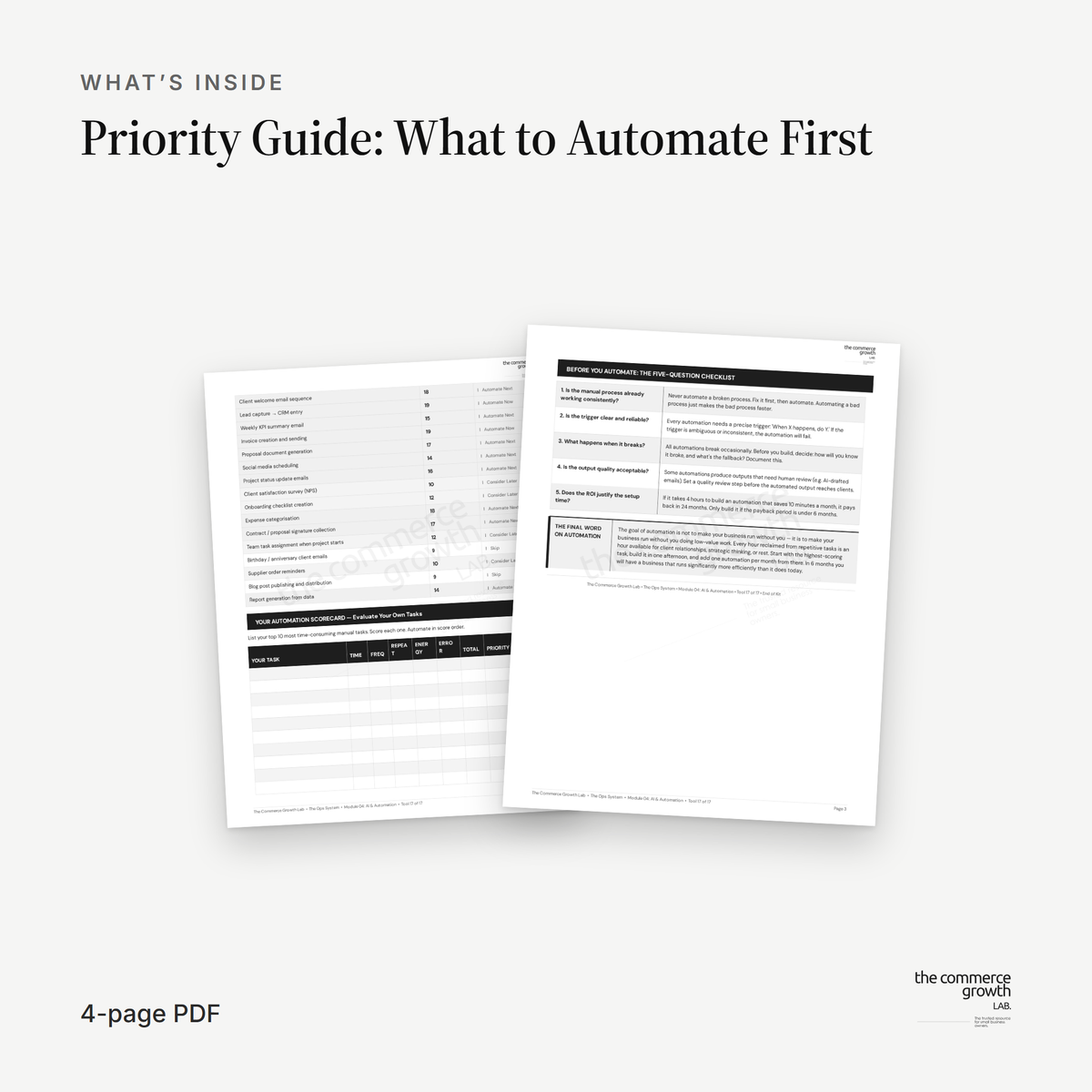 Priority Guide: What to Automate First