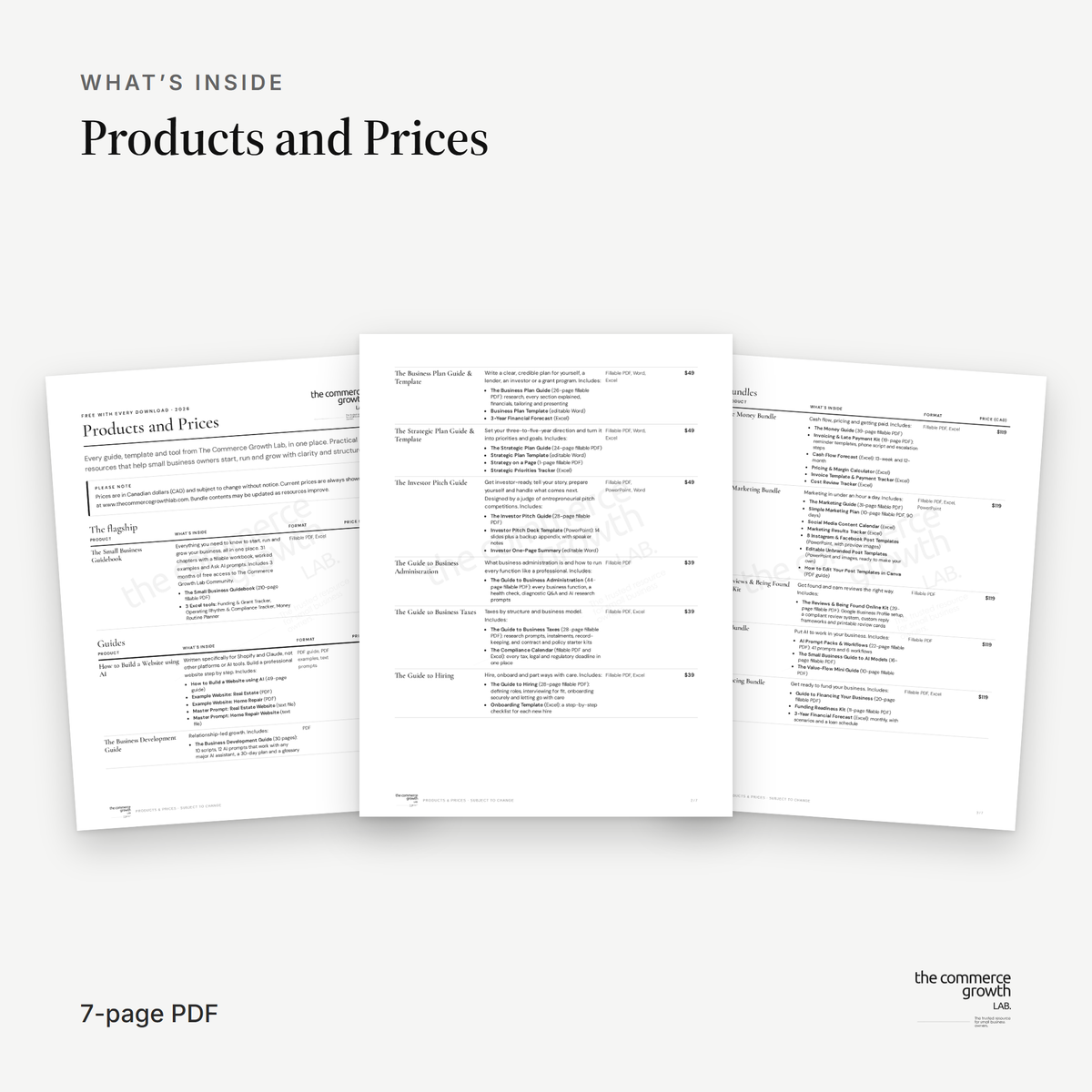Products and Prices